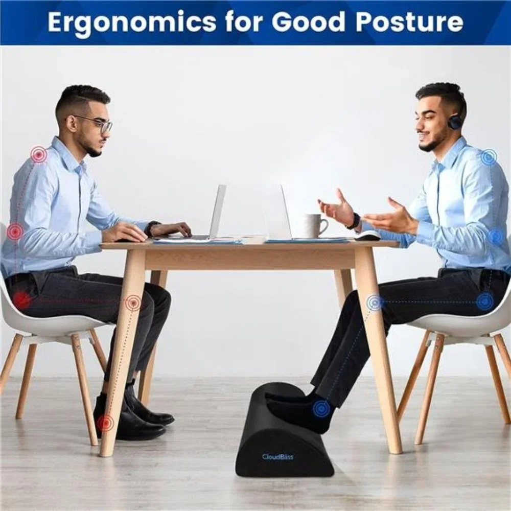 Foot Rest Pillow for Work, Office or Travel Memory Foam and Removable Cover